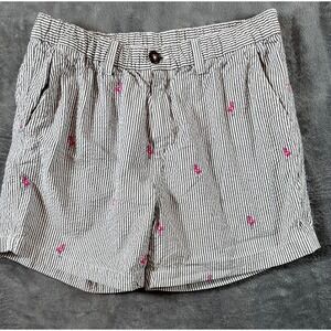 Chubbies Seersucker Shorts Mens Large 5.5" Inseam Gray Flamingo Racers Stripe